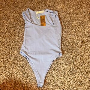 Lizette Collection Bodysuit Sleeveless Square Neck Periwinkle Blue M